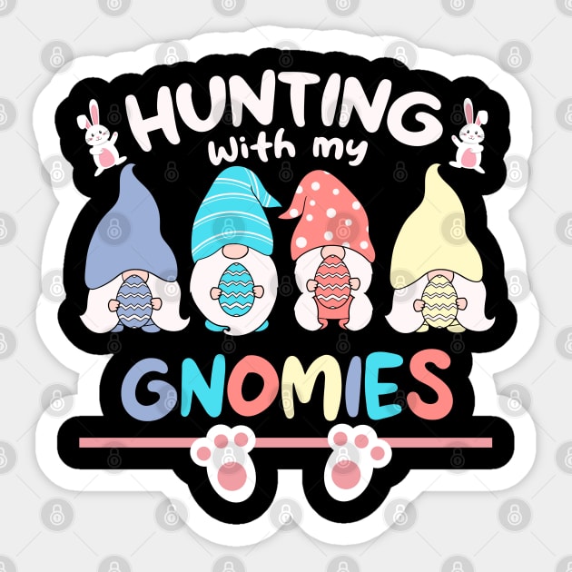 HUNTING WITH MY GNOMIES EASTER 2024 Sticker by Lolane